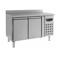 Comptoir Réfrigéré Inox | 2 Portes | Rebord | 1360x700x850(h)mm