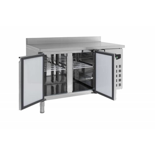 Combisteel Comptoir Réfrigéré Inox | 2 Portes | Rebord | 1360x700x850(h)mm