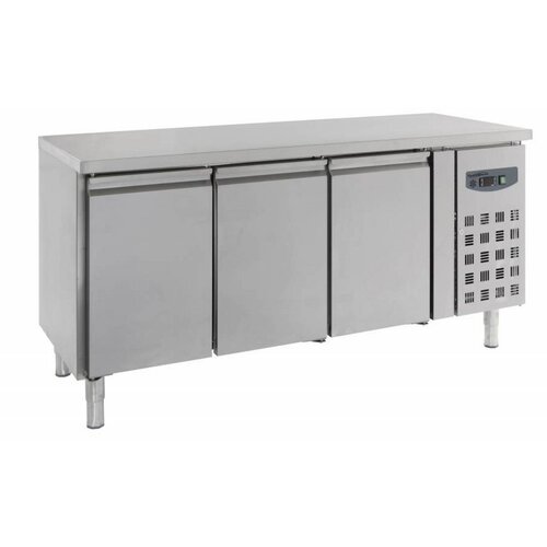 Combisteel Comptoir Réfrigéré Inox | 3 Portes | 1800x700x850(h)mm