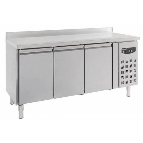 Combisteel Comptoir Réfrigéré Inox | 3 Portes | Rebord | 1800x700x850(h)mm