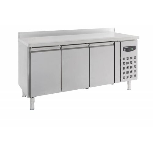 Combisteel Comptoir Réfrigéré Inox | 3 Portes | Rebord | 1800x700x850(h)mm