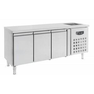 Combisteel Comptoir Réfrigéré Inox | 3 Portes | Evier | 2020x700x960(h)mm Combisteel Comptoir Réfrigéré Inox | 3 Portes | Evier | 2020x700x960(h)mm