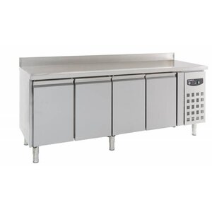 Combisteel Comptoir Réfrigéré Inox | 4 Portes | Rebord | 2230x700x850/950(h)mm