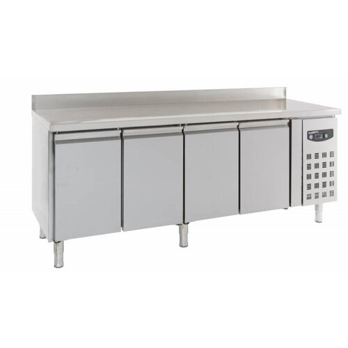 Combisteel Comptoir Réfrigéré Inox | 4 Portes | Rebord | 2230x700x850/950(h)mm
