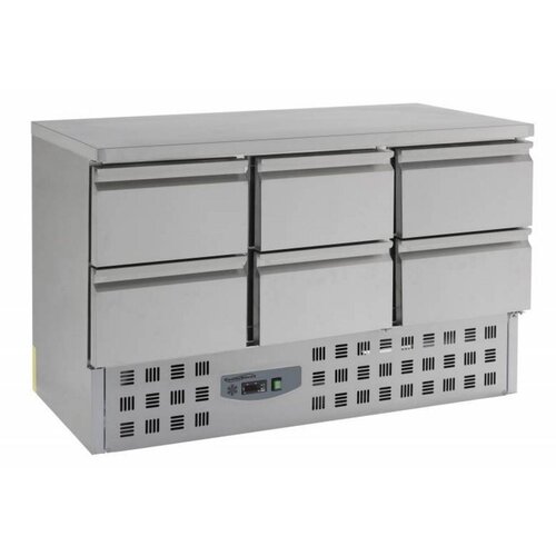 Combisteel Comptoir Réfrigéré Inox | 6 Tiroirs | 1360x700x870(h)mm