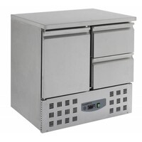 Comptoir Réfrigéré Inox | 1 Porte 2 Tiroirs | 900x700x870(h)mm