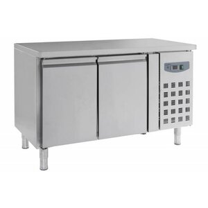 Combisteel Comptoir Réfrigéré Inox | 2 Portes | Pour 2x GN1/1 | 1360x700x850(h)mm