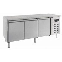 Comptoir Réfrigéré Inox | 3 Portes | Grilles 600x400mm | 2020x800x850(h)mm
