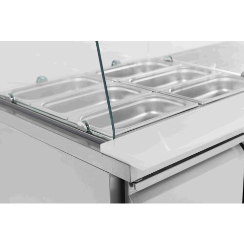 Combisteel Comptoir Réfrigéré Inox | 2 Portes | GN1/1 | 1360x700x1365(h)mm