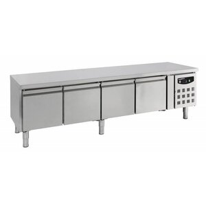 Combisteel Comptoir Réfrigéré Inox | 4 Portes | 2230x700x650(h)mm | Modèle Basse