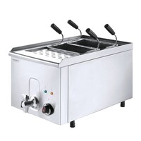 Cuiseur à Pâtes | Robinet de Vidange | Paniers Incl. | 3,5kW | 400x680x370(h)mm