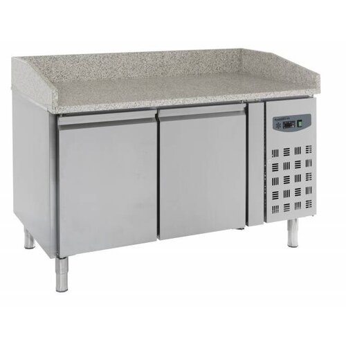 Combisteel Comptoir à Pizza Inox | 2 Portes | 1510x800x1000(h)mm