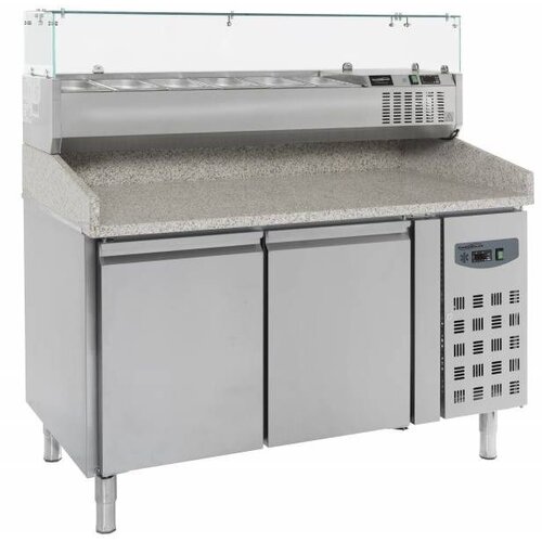 Combisteel Comptoir à Pizza Inox | 2 Portes | 1510x800x1000(h)mm