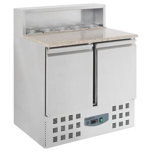 Combisteel Comptoir à Pizza Inox | 2 Portes | 5x GN1/6 | 830x600x460(h)mm