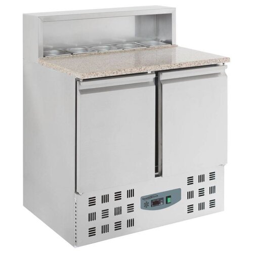 Combisteel Comptoir à Pizza Inox | 2 Portes | 5x GN1/6 | 830x600x460(h)mm