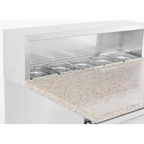 Combisteel Comptoir à Pizza Inox | 2 Portes | 5x GN1/6 | 830x600x460(h)mm