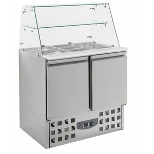 Combisteel Saladette Inox | 2 Portes | Vitrine en Verre | 2,4kW | 900x700x850(h)mm Combisteel Saladette Inox | 2 Portes | Vitrine en Verre | 2,4kW | 900x700x850(h)mm