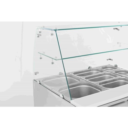 Combisteel Saladette Inox | 2 Portes | Vitrine en Verre | 2,4kW | 900x700x850(h)mm