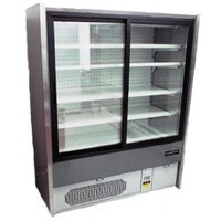 Meuble Réfrigéré Gris | +1/+10°C | 4 Etagères | Portes Coulissantes | Disponibles en 3 Largeurs