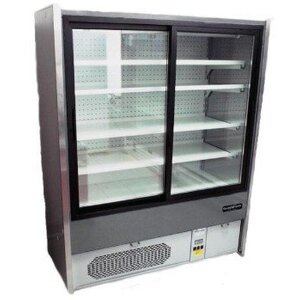 Combisteel Meuble Réfrigéré Gris | +1/+10°C | 4 Etagères | Portes Coulissantes |  Disponibles en 3 Largeurs