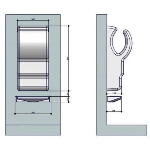 CHRselect Bac D'Égouttage Gris + Protection Murale | Pour AB14 Gris
