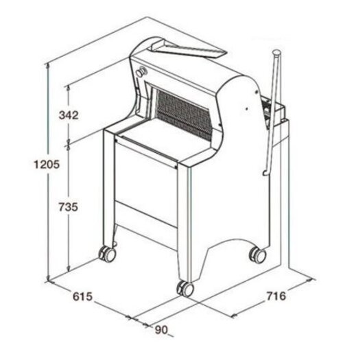 Sofinor Coupeuse à Pain Blanc | Semi-Automatique | Pain par l'Arrière | 550W