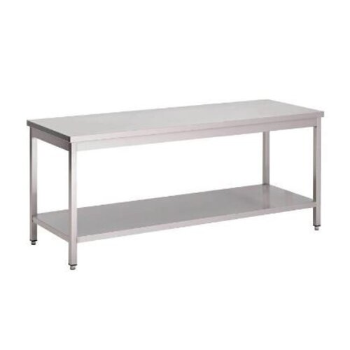 Gastro M Table de Travail Inox + Étagère Basse | USAGE INTENSIF | 700(p)x850(h)mm | 8 Largeurs Différentes