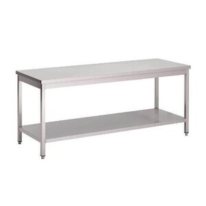 Gastro M Table de Travail Inox + Étagère Basse | USAGE INTENSIF | 700(p)x850(h)mm | 8 Largeurs Différentes
