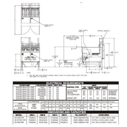 PITCO Friteuse Électrique DIGITAL | Pitco Solstice SE14T | 8,5kW | Huile 11,5kg | 75Kg/u | 397x873x864(h)mm