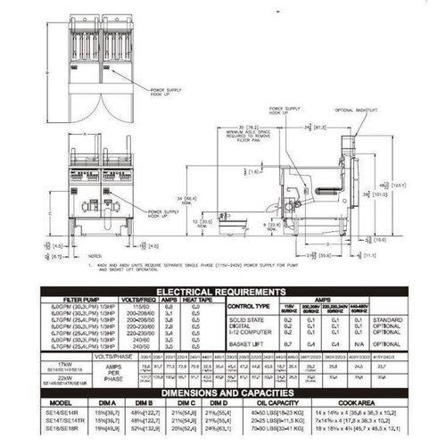 PITCO Friteuse Électrique SOLID STATE | Pitco Solstice SE14T | 8,5kW | Huile 11,5kg | 75Kg/u | 397x873x864(h)mm
