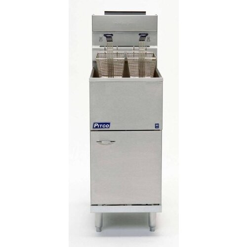 PITCO Friteuse Gaz MILIVOLT | Pitco Economy 35C (Gaz Naturel) | 23kW | Huile 18Kg | 45Kg/u | 384x769x864(h)mm
