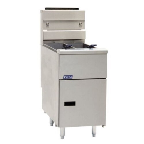 PITCO Friteuse Gaz MILIVOLT | Pitco Solstice SG14TS | 2x 15kW | Huile 2x 11Kg | 60Kg/u | 397x864x864(h)mm