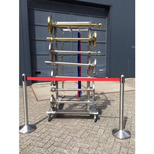 CHRselect Chariot de Transport Piliers | INOX Usage Intensif | Pour 14 Piliers et 14 Cordes CHRselect Chariot de Transport Piliers | INOX Usage Intensif | Pour 14 Piliers et 14 Cordes