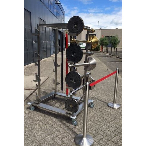 CHRselect Chariot de Transport Piliers | INOX Usage Intensif | Pour 14 Piliers et 14 Cordes