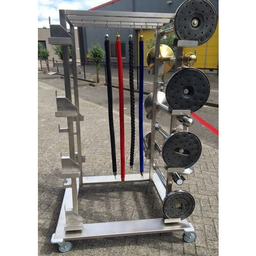 CHRselect Chariot de Transport Piliers | INOX Usage Intensif | Pour 14 Piliers et 14 Cordes
