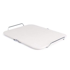 CHRselect Pierre à Pizza Rectangulaire | Support Métal de Service Inclus | 380x305mm CHRselect Pierre à Pizza Rectangulaire | Support Métal de Service Inclus | 380x305mm