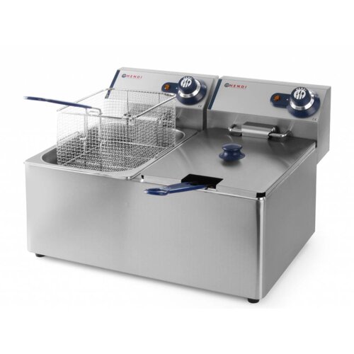 Hendi Friteuse Blue Line Electrique | 2x6 Litres | 230V | Paniers Inlcus | 217x400x290(h)mm