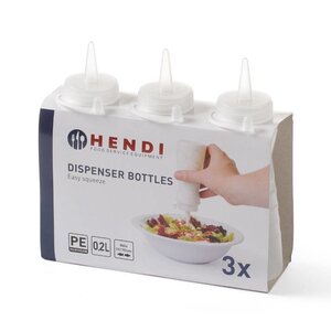 Hendi Lot de 3 Flacons Distributeur Easy Squeeze | Transparent | Disponibles en 3 Tailles Hendi Lot de 3 Flacons Distributeur Easy Squeeze | Transparent | Disponibles en 3 Tailles