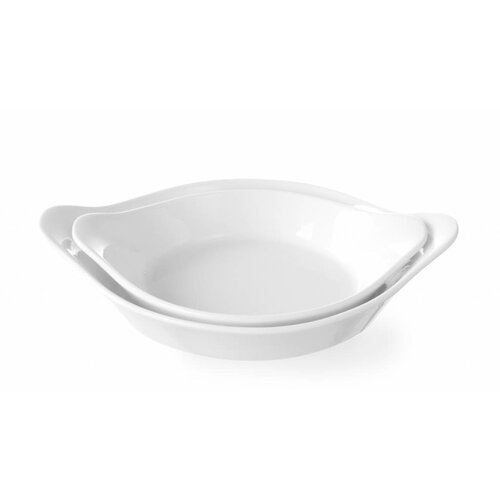 Hendi Plat à Four Rond | Porcelaine Dure | 185x152x40(h)mm