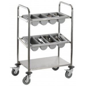 Saro Chariot à Couverts | 1 niveaux, 2 Bac à Couverts | 630x400x980(h)mm