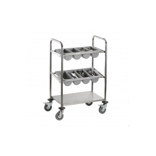 Saro Chariot à Couverts | 1 niveaux, 2 Bac à Couverts | 630x400x980(h)mm