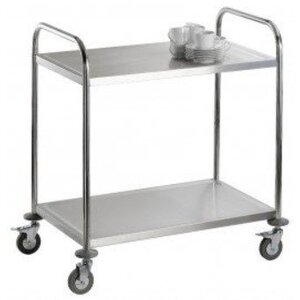 Saro Chariot de Service INOX | 2 Niveaux | 50KG
