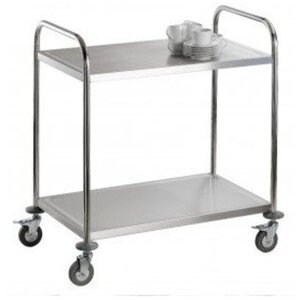 Saro Chariot de Service INOX | 2 Niveaux | 80KG