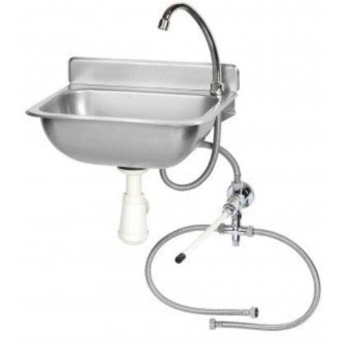 Saro Lave-mains avec Mélangeur INOX | Commande Genou | 375x310x190(h)mm