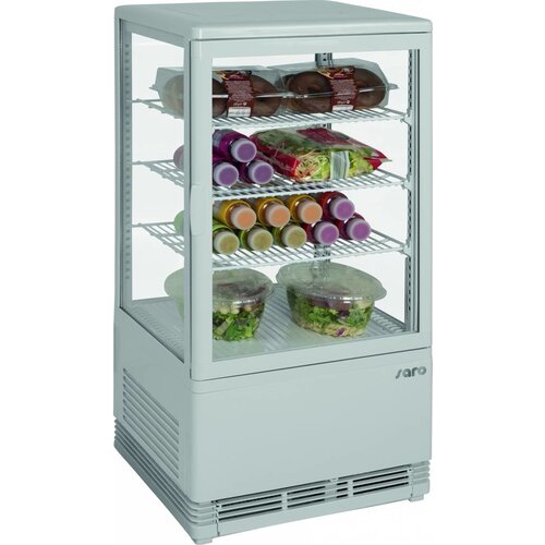 Saro Mini-Vitrine Réfrigérée Blanche | 70 Litres | Ventilé | 430x380x880(h)mm