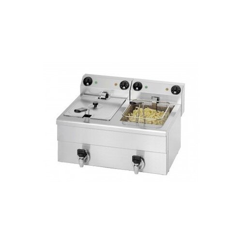 Saro Friteuse Electrique | 2x10 Litres | 230V | avec Vidanges | 680x480x250(h)mm