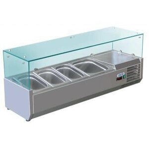 Saro Présentoir Saladette INOX | 5x 1/4GN | 1200x335x435(h)mm Saro Présentoir Saladette INOX | 5x 1/4GN | 1200x335x435(h)mm