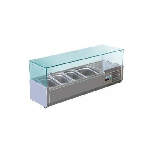Saro Présentoir Saladette INOX | 5x 1/4GN | 1200x335x435(h)mm