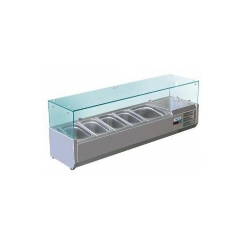 Saro Présentoir Saladette INOX | 3x 1/2GN | 1400x335x435(h)mm