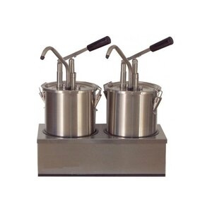 Saro Distributeur de Sauces INOX avec Piston | 2x 4,5 Litres